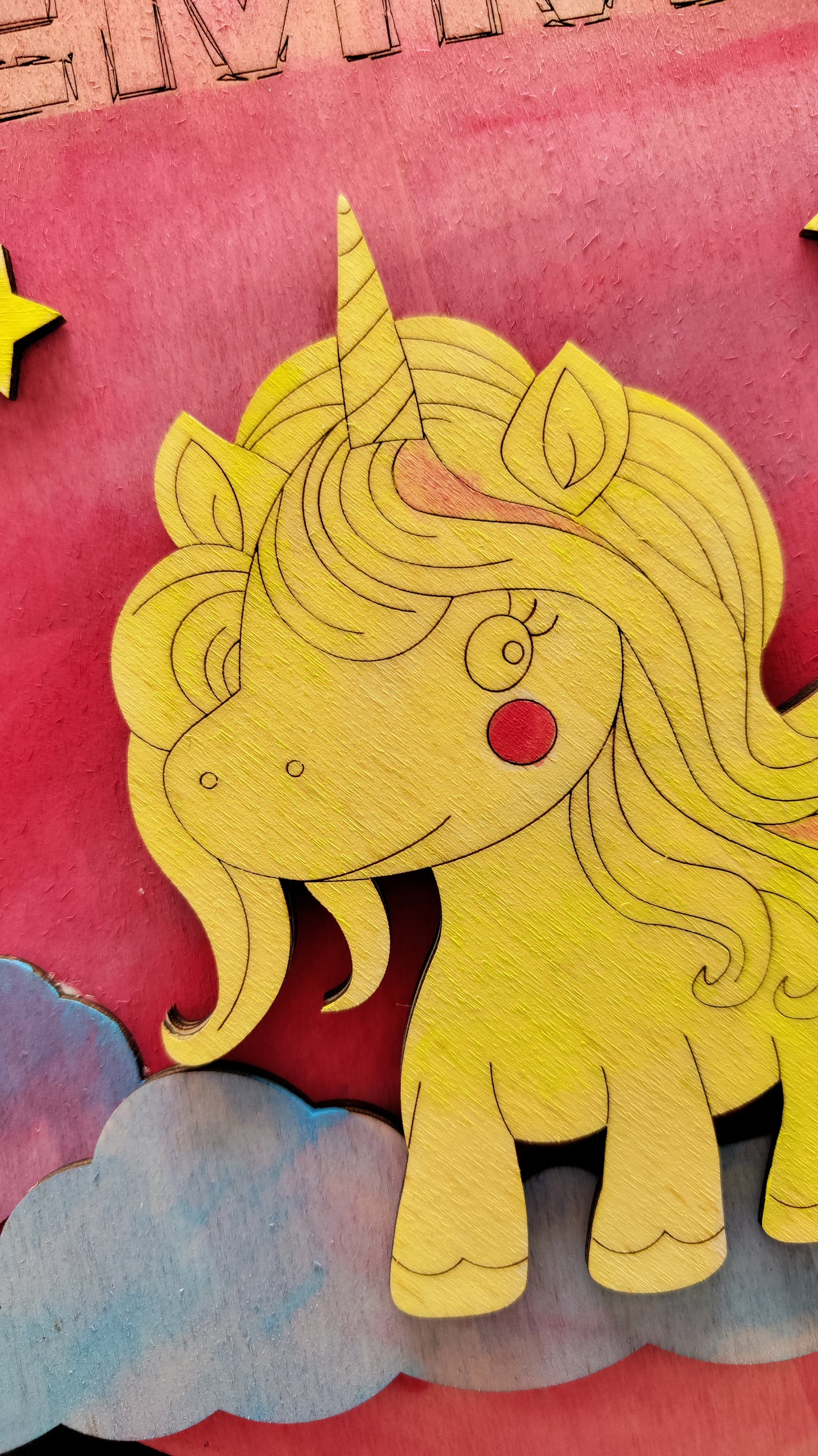 Targa in legno Unicorno