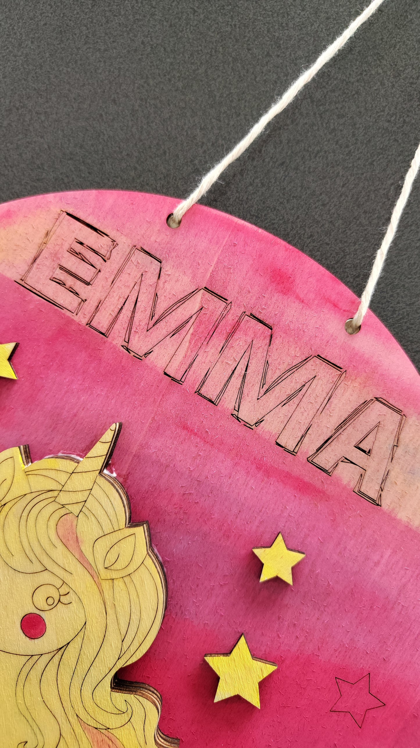 Targa in legno Unicorno