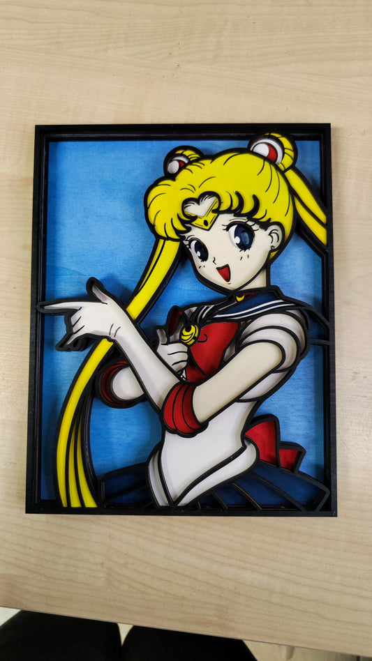 Quadro in Legno Dipinto a Mano – Sailor Moon