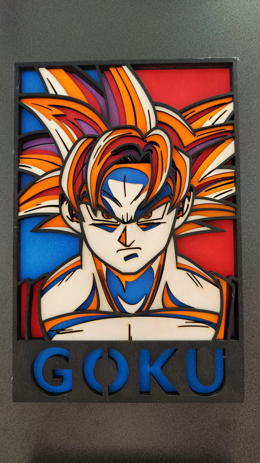 Quadro in Legno Dipinto a Mano – Goku